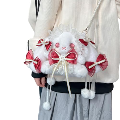 Women Rabbit Bag with Bowknot Sweet Shoulder Bag Crossbody Bag Cute Dolls Messenger Bag for Daily Travel Use3