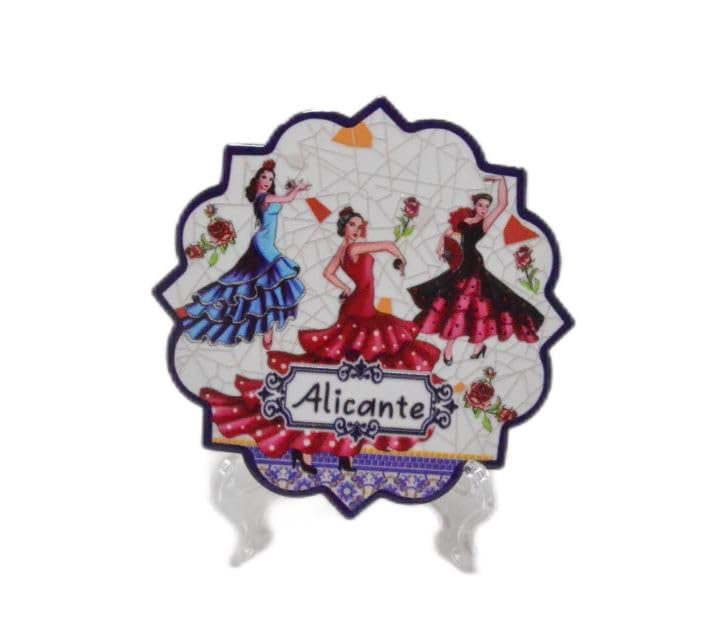 Dessous de verre Flamenco Alicante avec support (Lot de 4) pour verres et tasses