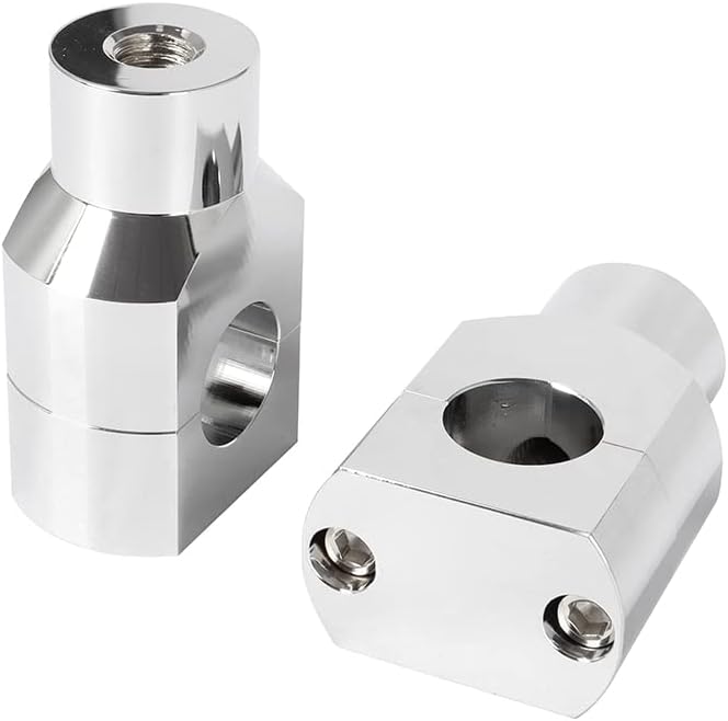 Motorcycle Handlebar Risers 1 Inch, 38mm Rise Height Universal Fit for 1" Handlebar, Compatible with Harley Sportster Softail Dyna Yamaha V-Star Honda Shadow (Chrome)