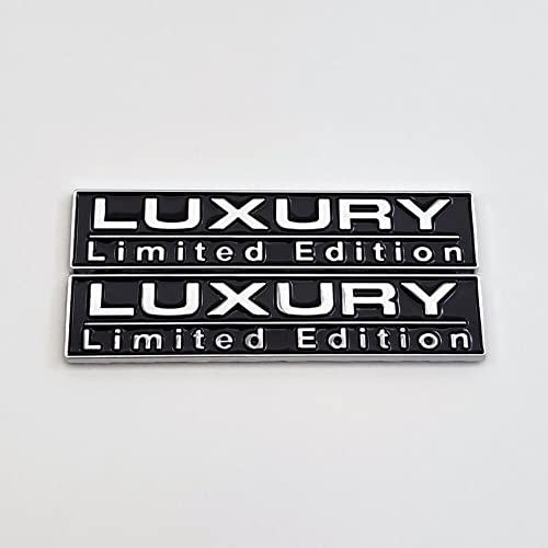 Image of 2X Luxury Limited Edition Emblem 3D Auto Racing Sport Badge Rear Trunk Sticker Side Fender Decal Nameplate (Chrome Black)
