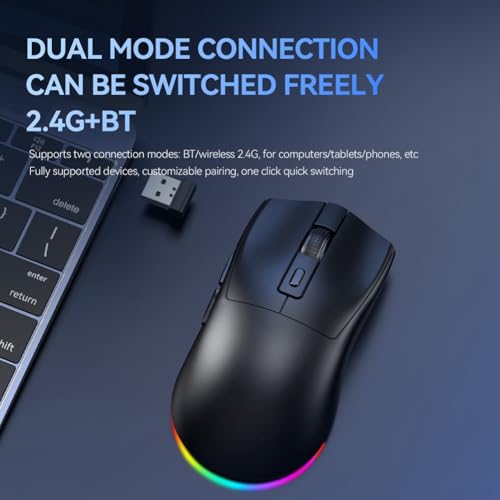 Ratón gaming inalámbrico con base de carga y doble modo Bluetooth 2.4G 7