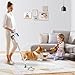 Cordless Vacuum Cleaner, 500W 45Kpa Powerful Stick Vacuums with 45 Mins Runtime, LED Touch Display, Lightweight, Ideal for Pet Hair and All Floor Types, 1.5L Dust Cup, 6-in-1 Versatility (White)
