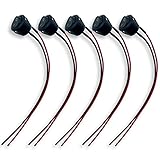 5PCS ON Off Round Rocker Switch SPST, 12 Volt DC Mini Circle Toggle Switch, 6A/250V AC 10A/125V DC, 20MM Mini Rocker Switch With Pre-soldered Wires for Auto Car Marine Boat, KCD1-X-Y