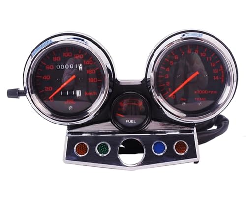 ホンダ 用 CB400SF NC31 メーター ユニット中期 95〜 98年 カスタム スピードメーター タコメーター 燃料メーター 補修用 スーパーフォア 社外品 (BK×RED)