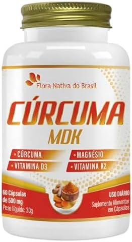 Cúrcuma MDK (Magnésio, Vitamina D3 E K2) 60 Cápsulas Flora Nativa