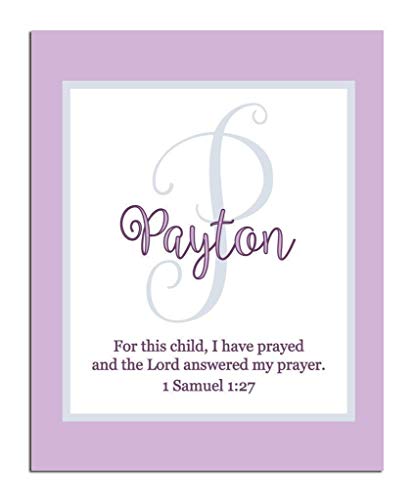 CANARY ROAD Girls Bible Verse Paper Art Print | Girl Monogram | Baby Girl Gift | Personalized Baptism Gift | Christening Gift | Religious Gift | Christening Present | Baptism Present | First Communion