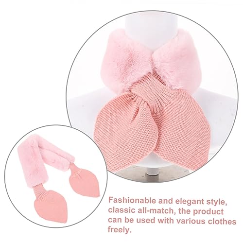 2pcs Boy Girl Plush Winter Scarf Adorable Outdoor Scarves for Boys Girls Warm Fleece Neck Wraps Beige Pink Cold Weather and All Occasions3