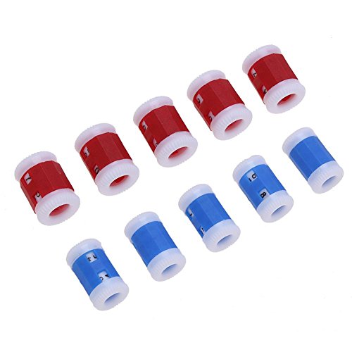 10 Picee Per Pack Plastic Knit Counter Knitting Crochet Stitch Marker Row Counter, Knitting and Crochet Notions Knitting and Crochet - 5 Large Size and 5 Small Size - Blue and Red