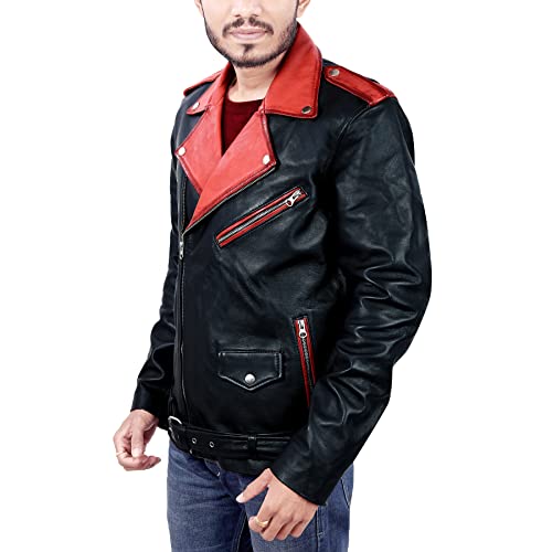 Image of Men Leather Jacket - Lambskin Winter Vintage Motorcycle Biker Jacket, Coat Soft & Stylish Moto Ride & Racing Jacket's