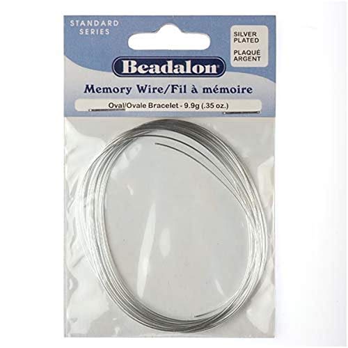 Beadalon Memory Wire Oval Bracelet Silver Plated, 0.35-Ounce