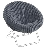 HOMBYS Faux Fur Cover for Saucer Chair (Without Chair, Only A Cover), Removable Shaggy Round Moon Chair Slipcover, Ultra Soft Furry Chair Cover for Saucer Chairs Size Between 28-30 in x 29-32 in