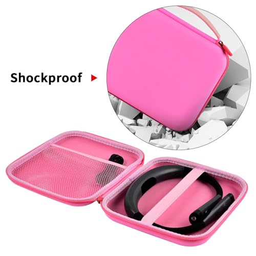 Image of GWCASE Hard Carrying Case for Glocusent for Vekkia LED Neck Reading Lights | Shock-Resistant EVA Shell, Mesh Pocket for Cable, Keep Small Gear Neat for Bedtime Reading, Crochet, Travel, Pink , Box Only