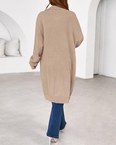 BTFBM Long Cardigans for Women Fall 2025 Long Sleeve Sweaters Open Front Oversized Casual Knit Outwear Winter Coats3