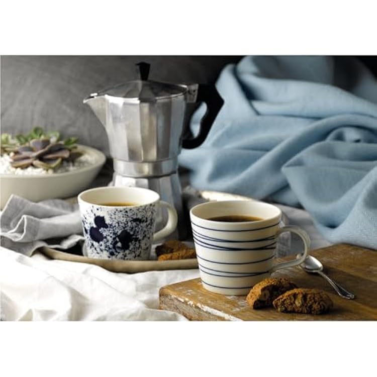مجموعة عشاء Royal Doulton ، حجري ، مصممة للخلط والمطابقة ، مجموعة أدوات العشاء في المحيط الهادئ 1815 ، خطوط زرقاء ، مجموعة 16 قطعة