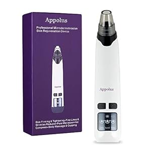 Microdermabrasion Machine – Appolus Premium Skin Rejuvenation & Tightening Kit – Fine Lines & Wrinkles Reducer – Facial Body Massage & Cupping – Hot Compress & 4 Vacuum Heads