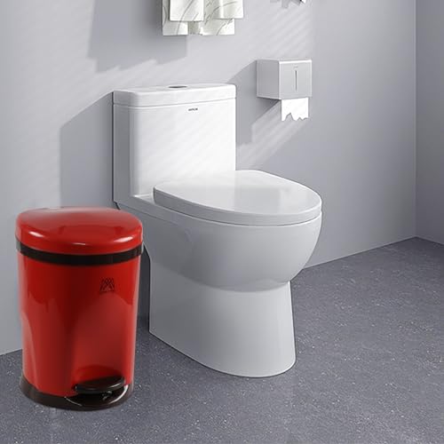 Bote de basura pequeño 8 litros con pedal rojo miniatura 6