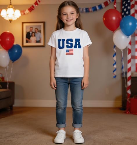 Grils Boys 4th of July Shirt USA Shirt American Flag Shirt Fourth of July Shirts Independence Day Patriotic Tees Tops — view 3