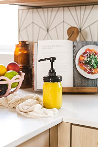 Jarmazing Products Mason Jar Syrup Dispenser - Set Of 2 – 16 Oz Smooth Jars With Rust-Proof, Leak-Proof, Food Grade Pumps For Honey, Syrups, Condiments, Salad Dressings And More #TOP6