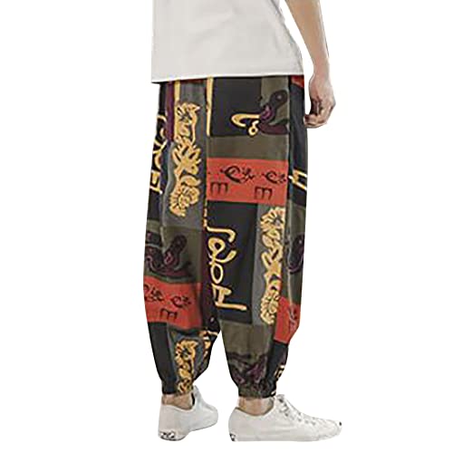 Pantalon en lin homme décontracté coupe ample et fluide style jogging street