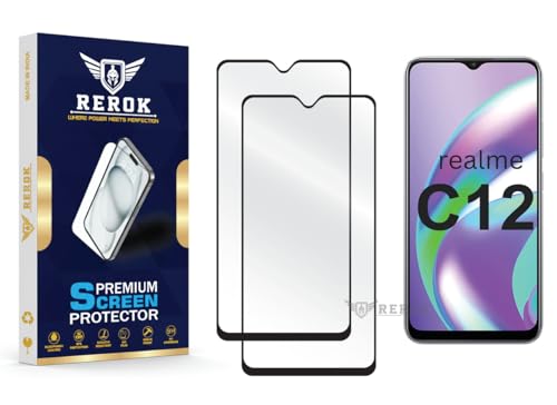 Image of Gorilla Tempered Glass Screen Protector Compatible with Realme C12 [Pack of 2] | Edge-to-Edge, Bubble-Free, Case Friendly, Easy Installation Kit