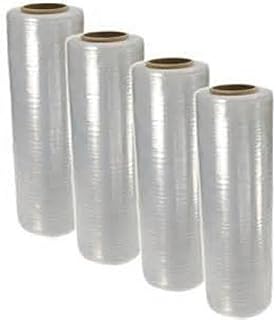 1870 Hand Wrap Stretch Film 18 inch, 70 Gauge, 1500 Feet - Pack of 4 Rolls - Color Clear