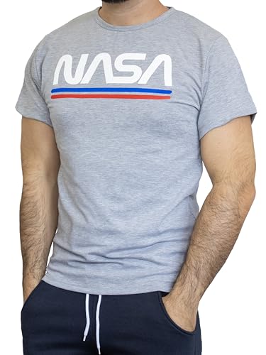 T-shirt NASA homme anti-irritation en coton doux col rond pour sport de gym