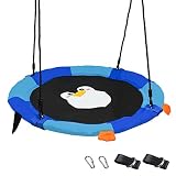 100CM Untertassen-Baumschaukel für Kinder, verstellbare runde Fliegenschaukel, Kinderschaukel im Freien, Geschenk für Jungen und Mädchen, 180KG