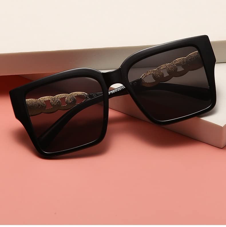 GAOXIN Square Frame Street Photography Metal Sunglasses for Men and Women Outdoor Vacation Decorative Sunglasses (Color : B, Size : Medium)2