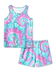 Tie Dye Green & Purple (Tank Top & Shorts)