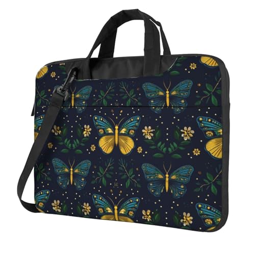 Maletín vintage floral resistente al agua para laptop 13" miniatura 1