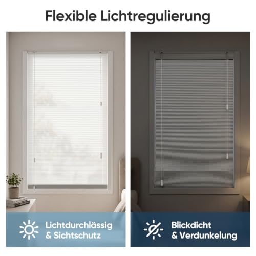 Sekey Wabenplissee Ohne Bohren Doppelplissee Day+Night Verdunkelung Rollo 100% verdunkelnd Blickdicht, Klemmfix, Aluminiumschiene 50x130cm – Ansicht 4