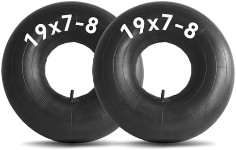2-Pack 19x7-8 Inner Tube, Straight Valve Stem - Compatible with 19x7.00-8, 20x7-8 for Lawn and Garden Tractors, Wheelbarrows, ATVs, Go Karts