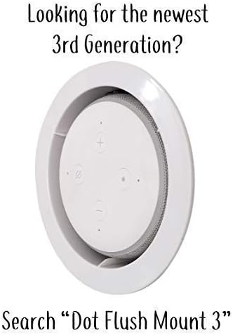 Mount Genie Flush Mount 2nd Gen - Built-in Wall or Ceiling Mount for Round Puck Speakers with Included Wiring (1-pack)