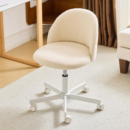 VINGLI Candy Chair Armless Cute Desk Chair,Comfy Small Office Chair with Wheels,Vanity Chair Lumbar...