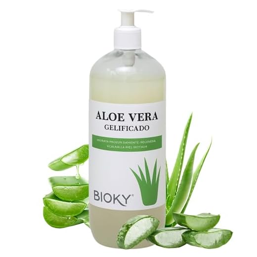 Bioky Gel Aloe Vera 100% Natural 1L – Puro, Orgánico, Hidratante y Calmante – Piel Hidratada e Iluminada | Natural y Versátil: AfterSun, Piel, Cabello, Post Depilación, After Shave (1 Litro)
