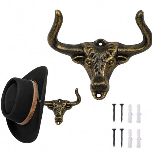 Western Bull Horn Hat Hooks & Key Holder
