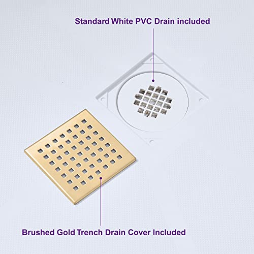 Woodbridge Sbr3636-1000C-Bg Shower Base, White With Brushed Gold Cover #TOP5