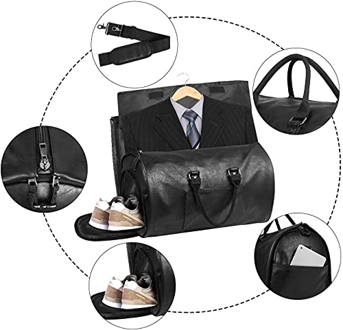 Image of Garment Bag for Travel,Women Hanging Luggage Garment Bag Suit Travel Bag Carry On Garment Bag Dress Bag, Black, Travel
