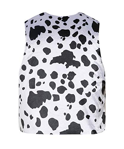 Karlywindow Mens Cow Print Vest Open Front Festival Vintage Hippie Halloween Costumes Outfit Vests White #TOP2