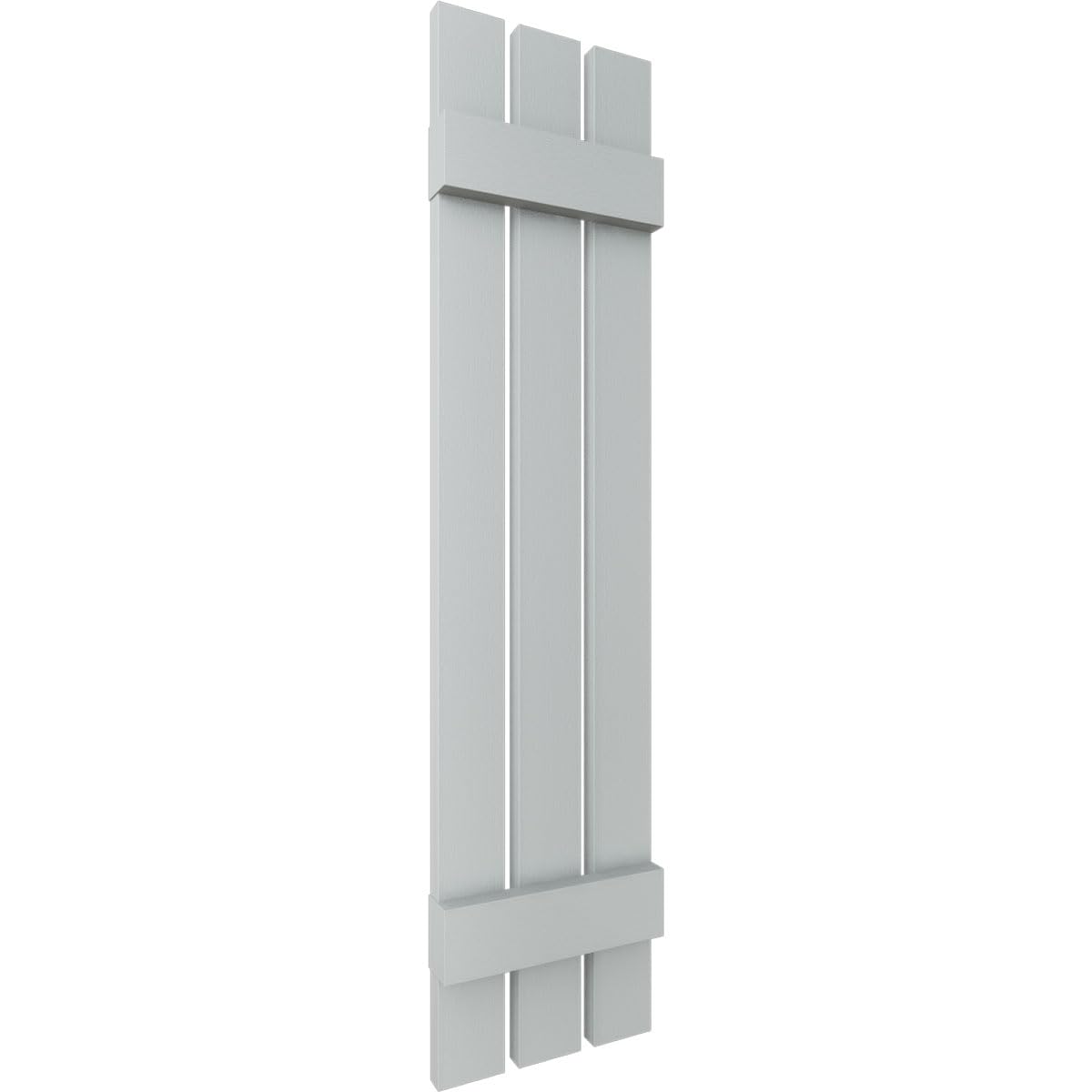 12 in. W x 51 in. H Builders Edge, TailorMade Three Board Spaced (2 Batten), Board-n-Batten Shutters, Includes Matching Installation Spikes (Per Pair), 945 - Platinum