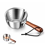 Small Milk Pan with Pouring Lip, Mini Pot for Heating Milk and Making Sauces, Compact 16.5 cm Saucepan for Single Serving Meals, Stainless Steel Milk Pan with Easy Pour Design ﻿