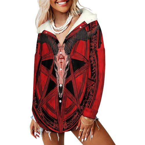 Manteaux polaire femme chic rouge veste d'hiver à capuche imprimée