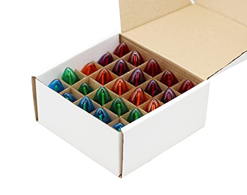 Creative Hobbies® Box Of 25 Colored Light Bulbs, Random Blinking, 7 Watt, C7 Candelabra Base -Great For Night Lights And Christmas Strings #TOP2
