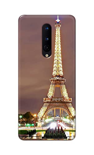 Image of PRINTFIDAA Lovers Famous Place Eiffel Tower in Paris Printed Designer Hard Case for OnePlus 8 (6.55 inch) Back Cover -(e) RPM1009