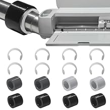 Rubber Roller Replacement,Accessories Compatible with Cricut Maker 3 and Explore Air 2 1 Series, Retaining Clip Rings, Retention Clamps, Keeps Rubber Roller in Place, 8+8 Packs