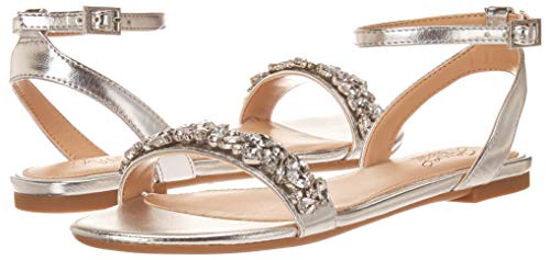 Jewel Badgley Mischka Ohara Minimalist Crystal Adorned Flats #TOP6