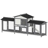 PawHut 90.5 inch Double Run Hutch
