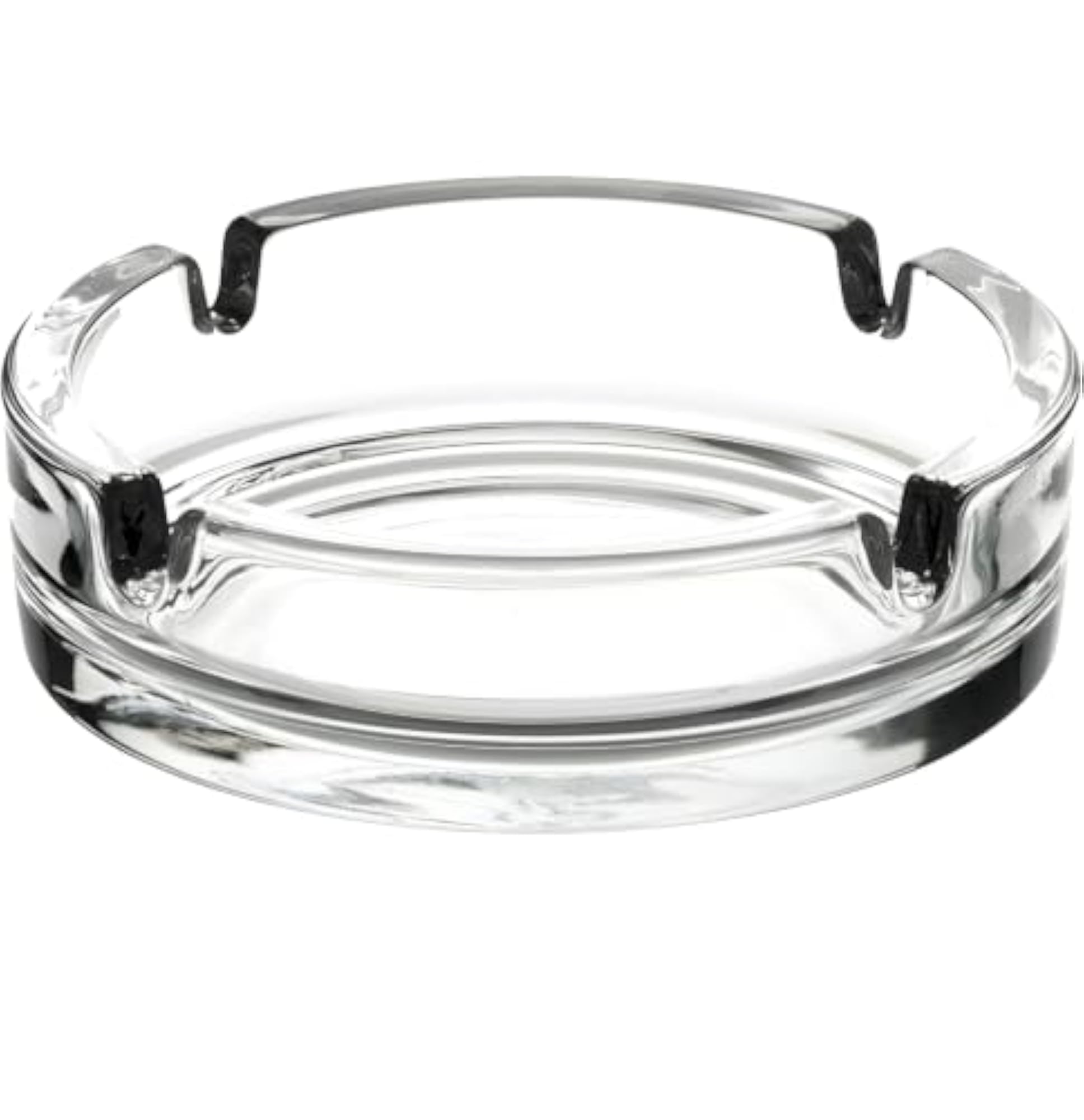Round Transparent Glass Ashtray for Stylish Smoking