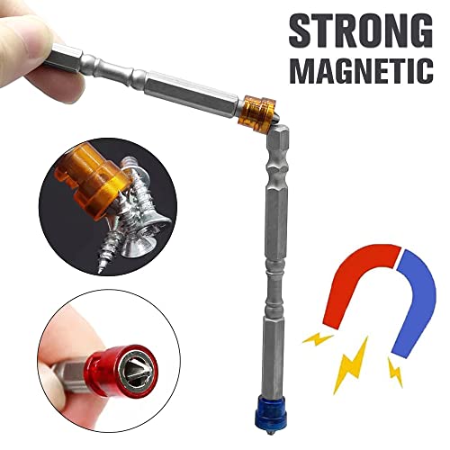 Saipe 5Pcs Magnetic Ph2 Phillips Cross Head Screwdriver Bit 1/4 Inch Hex Shank Depth Stop Drywall Screw Driver Drill Bits Screw Setter Bit, 100Mm Length #TOP3