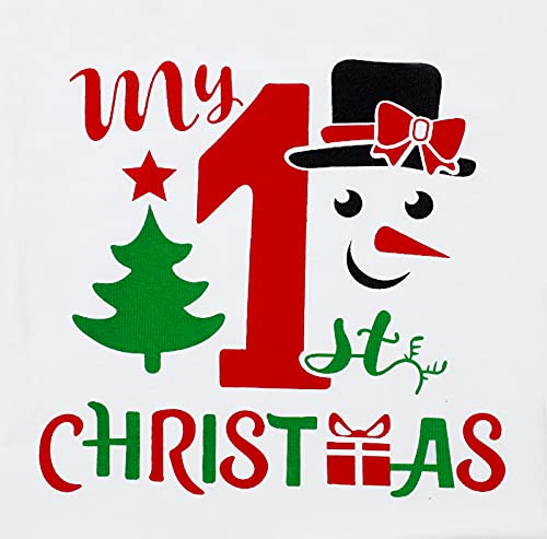 Baby My 1St Christmas Outfit Infant Boy Christmas Romper Long Sleeve One-Piece Jumpsuit+Hat Headband Clothes #TOP3